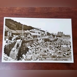Vintage Postcard Cafe & Spa South Bay Scarborough England UK Beach Resort RPPC